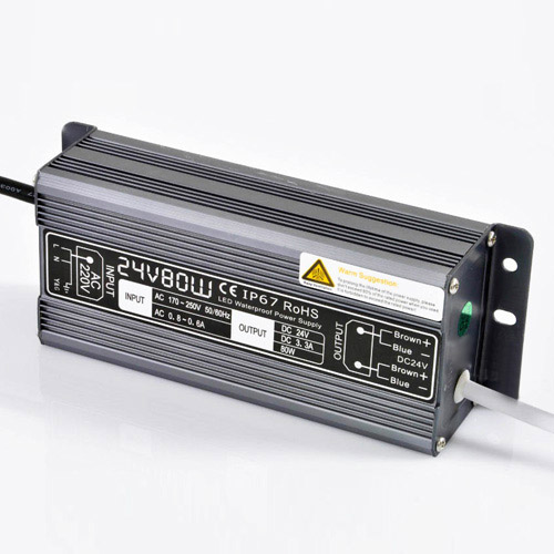 80W3.3A DC24V Constant Voltage Outdoor Waterproof IP67 Switching LED Driver Transformer Power Supply For LED Light Strips